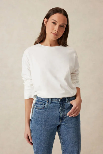 Ceres Life Slouchy Long Sleeve Tee in Vanilla