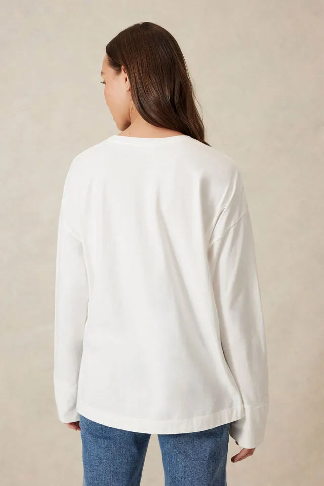 Ceres Life Slouchy Long Sleeve Tee in Vanilla