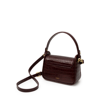 Sancia Cerda Mini Bag in Cranberry Croc