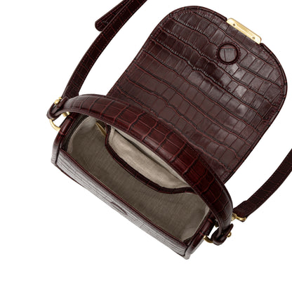 Sancia Cerda Mini Bag in Cranberry Croc