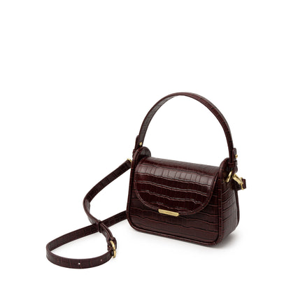 Sancia Cerda Mini Bag in Cranberry Croc