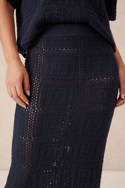 Ceres Life Square Knit Midi Skirt