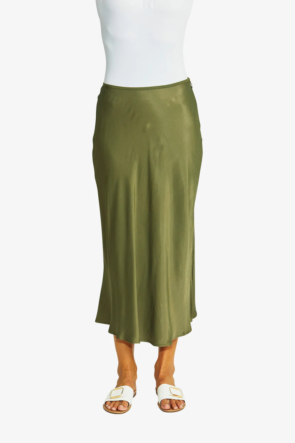 Ping Pong Helen Slinky Skirt in Khaki