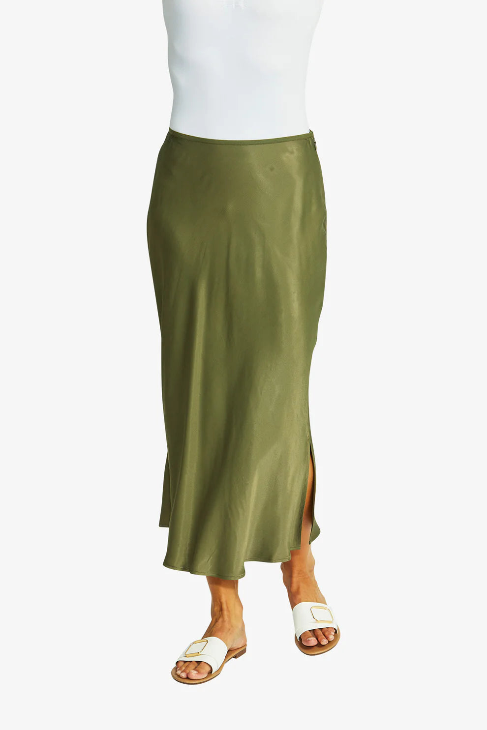 Ping Pong Helen Slinky Skirt in Khaki