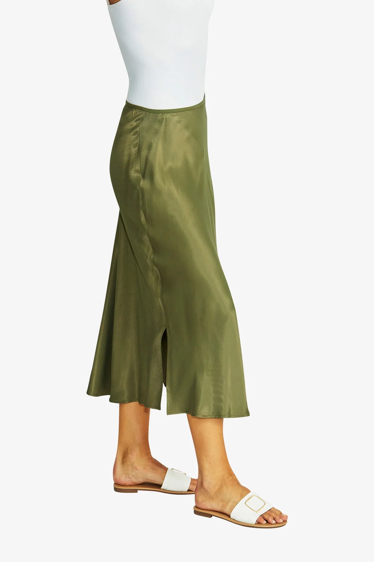 Ping Pong Helen Slinky Skirt in Khaki