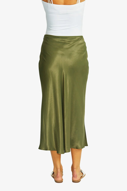 Ping Pong Helen Slinky Skirt in Khaki