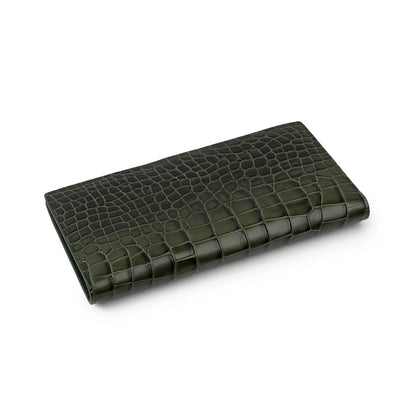 Sancia The Faro Travel Wallet in Kelp Croc