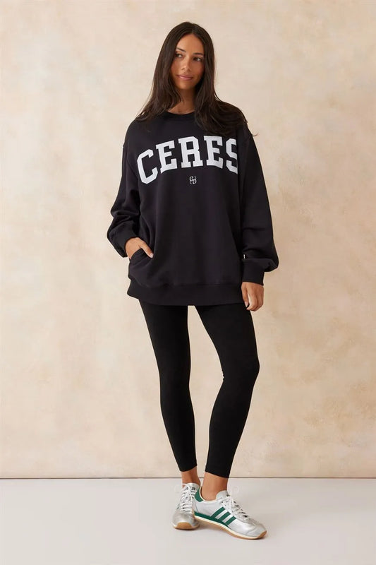 Ceres Life Oversizeed Slouchy Crew Neck in Phantom