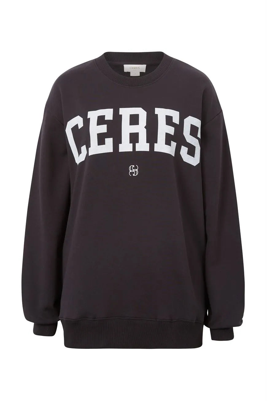 Ceres Life Oversizeed Slouchy Crew Neck in Phantom