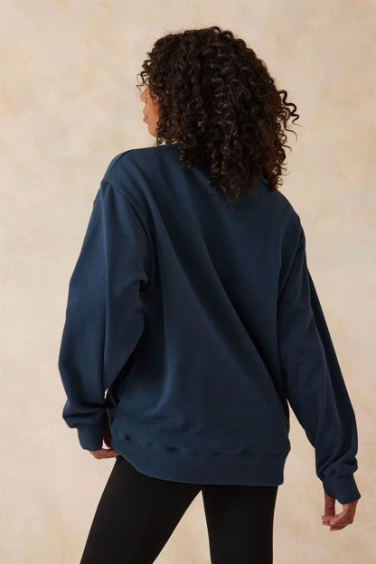 Ceres Life Oversized Slouchy Crew in Smoke Blue