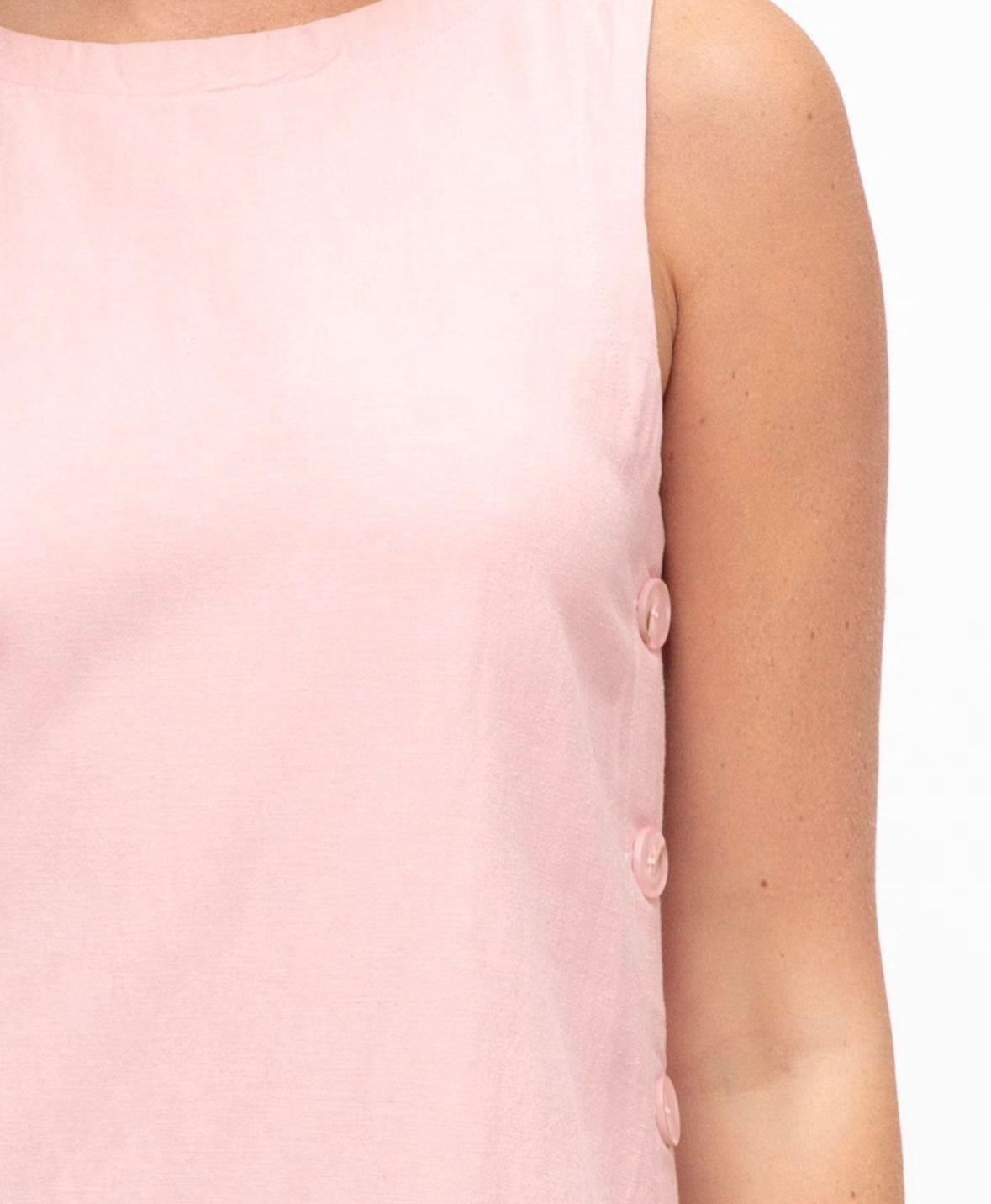 Cathy Side Button Mini Dress in Pink