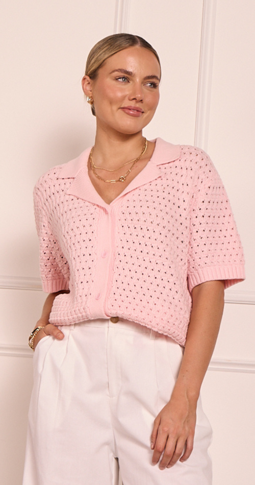 Feather + Noise Sunny Crochet Shirt in Marshmallow