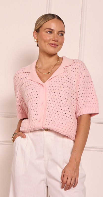 Feather + Noise Sunny Crochet Shirt in Marshmallow