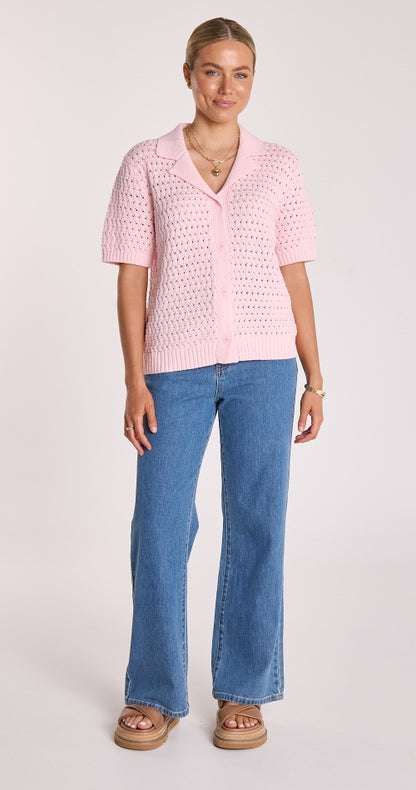 Feather + Noise Sunny Crochet Shirt in Marshmallow