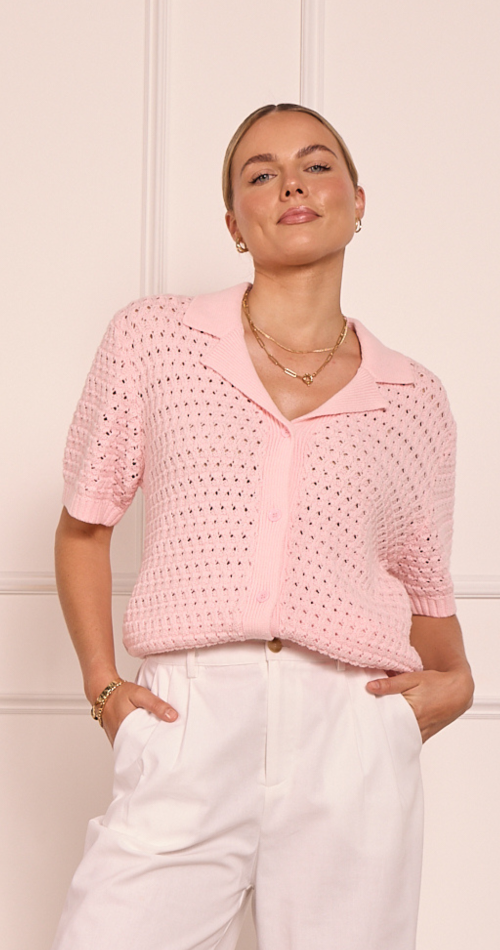 Feather + Noise Sunny Crochet Shirt in Marshmallow