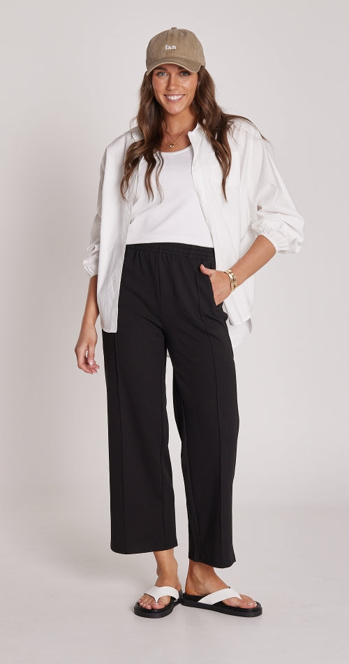 Feather + Noise Cropped Noah Pants in Black