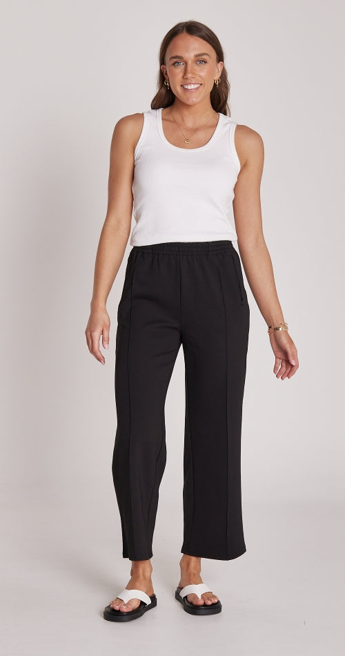 Feather + Noise Cropped Noah Pants in Black