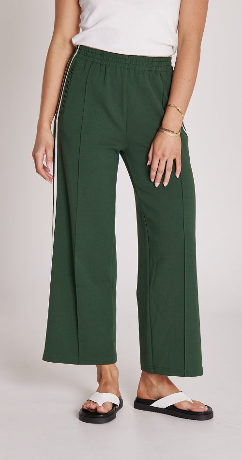 Feather + Noise Cropped Green Stripe Noah Pants