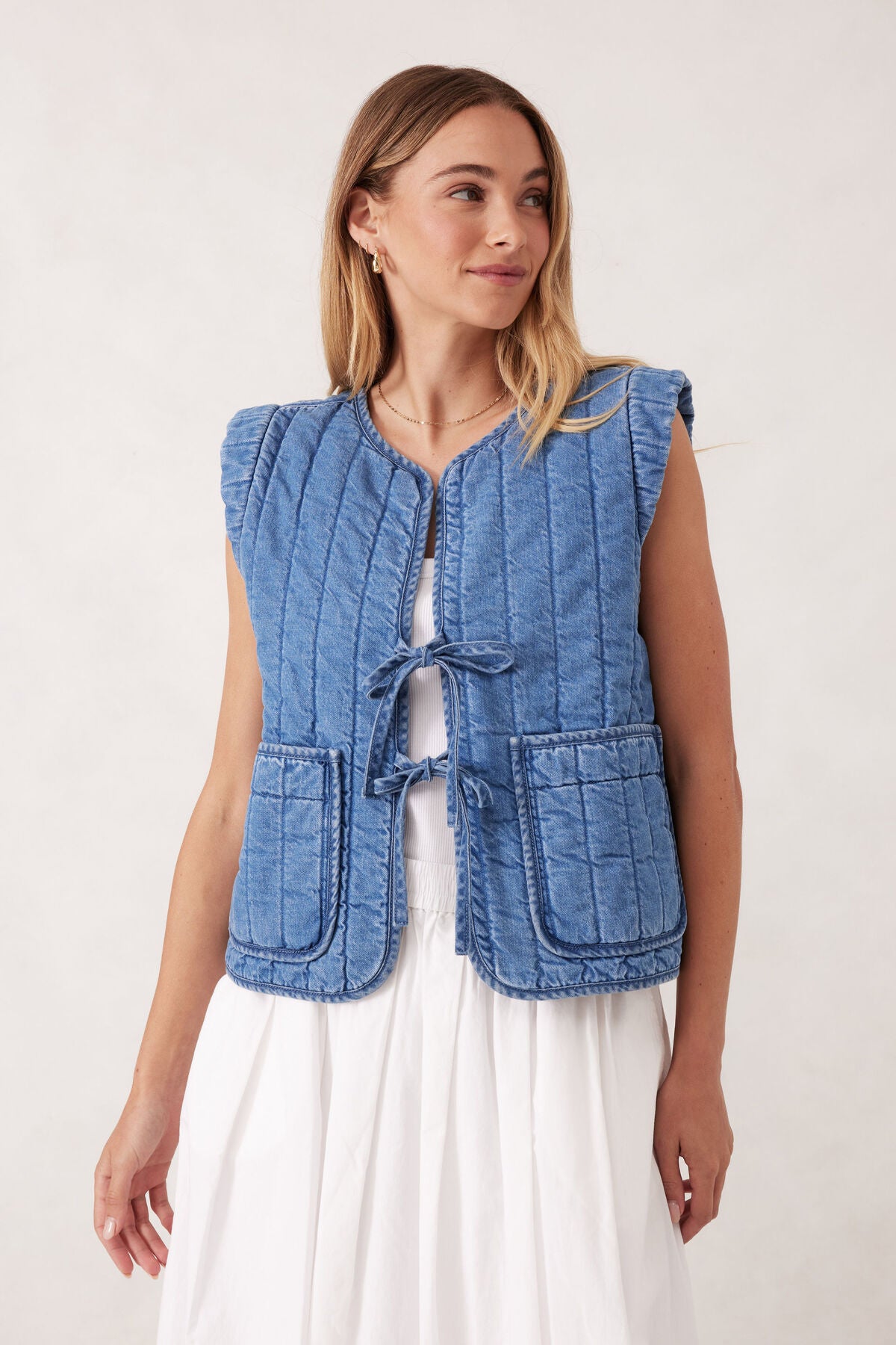 Ceres Life Quilted Tie Quilted Vest