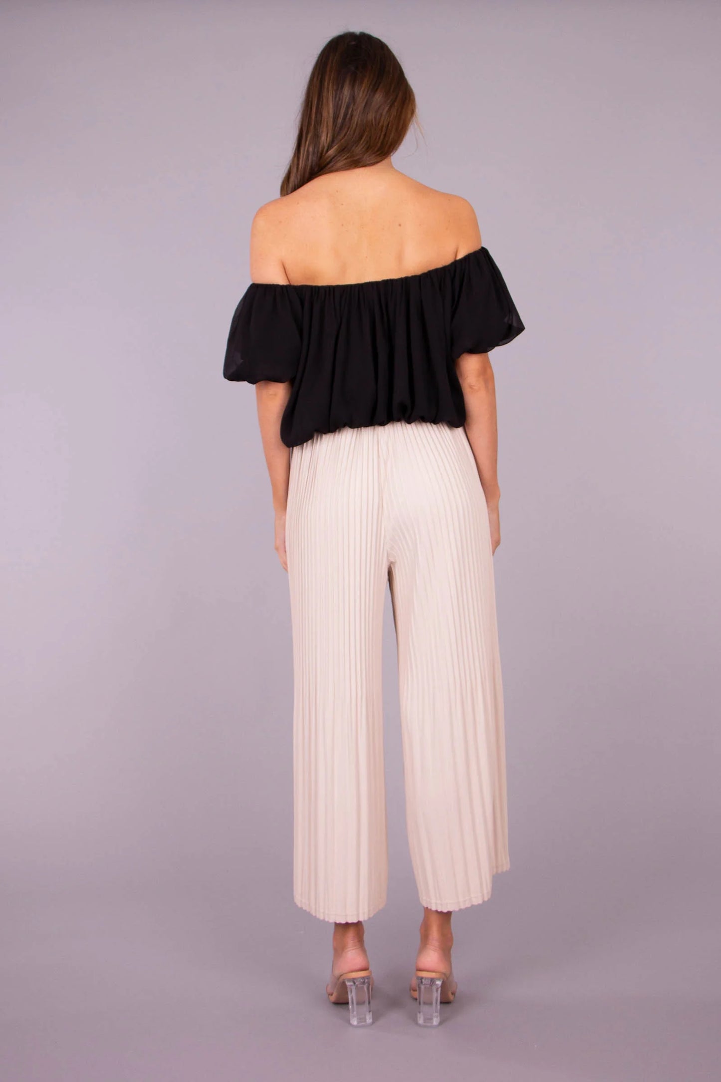 Bella Pleated Pants in Beige