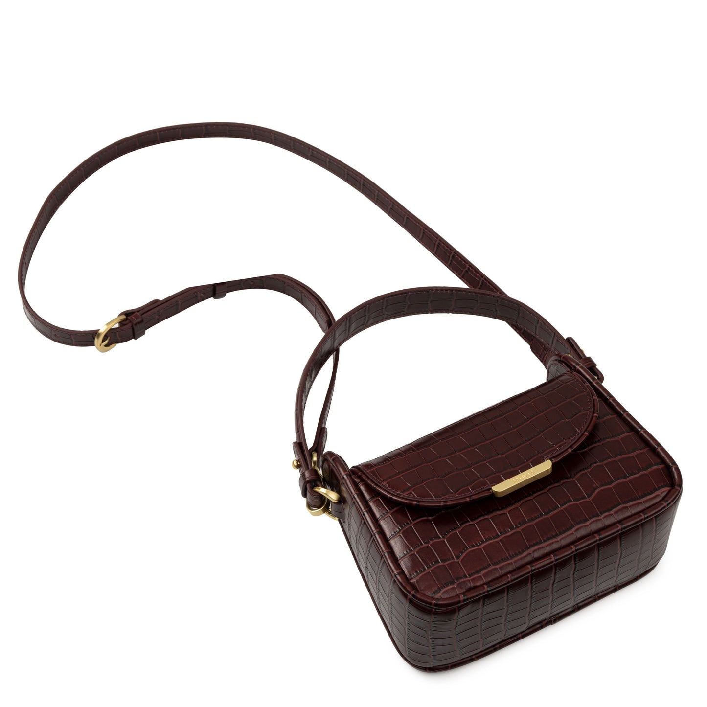 Sancia Cerda Mini Bag in Cranberry Croc