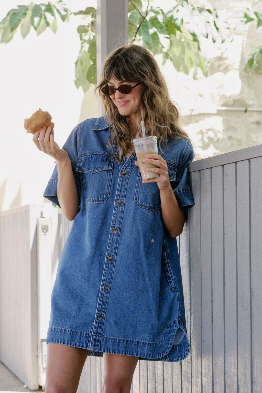 Ceres Life Relaxed Shirt Dress in Fresh Indigo