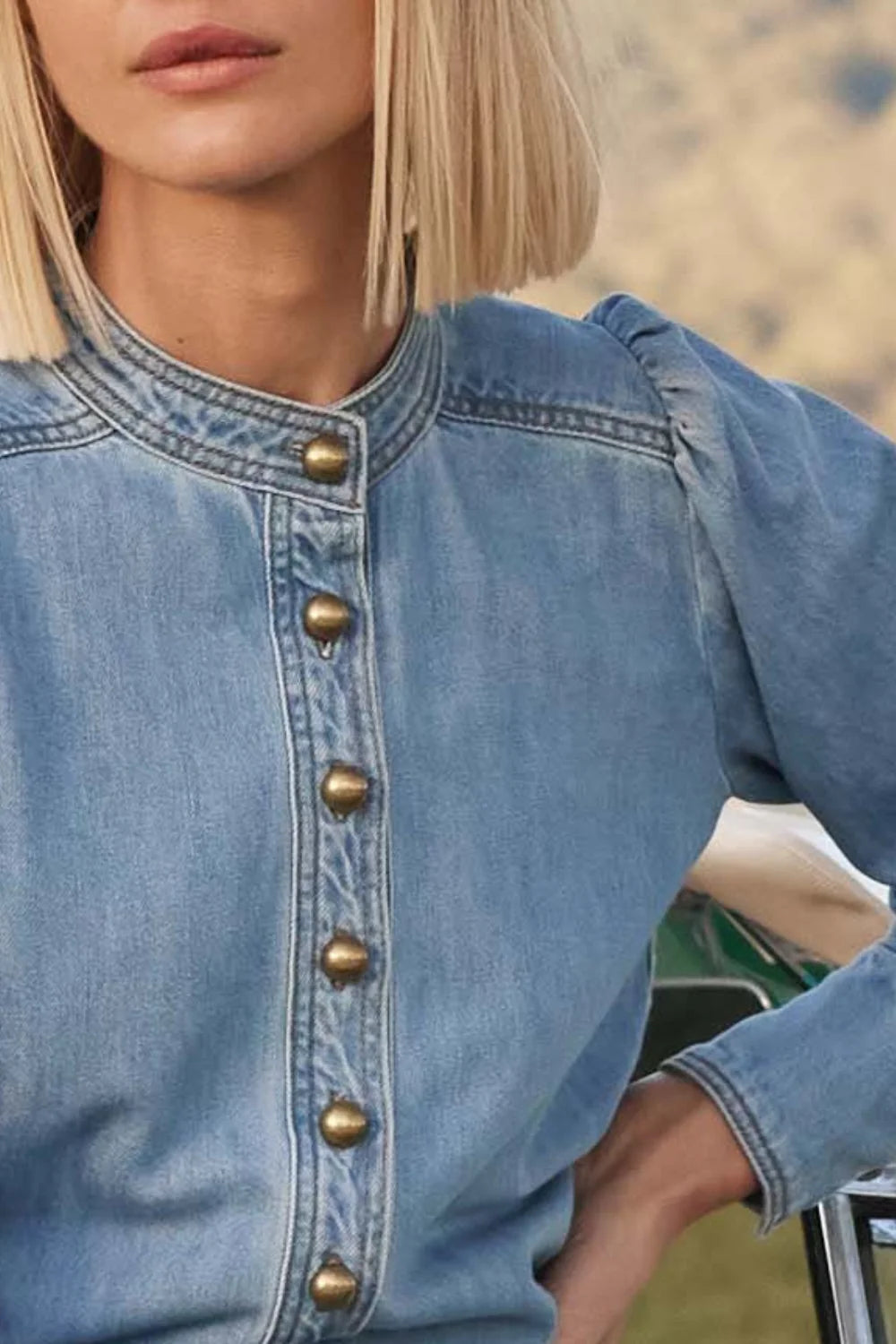 Zoe Kratzmann Hanker Top in Light Washed Denim