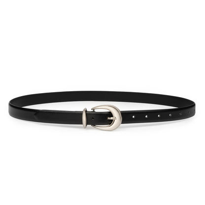 Sancia Pilata Belt in Black with Silver Buckle