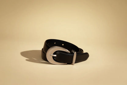 Sancia Pilata Belt in Black with Silver Buckle